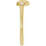 14K Yellow .06 CTW Natural Diamond Seashell Ring