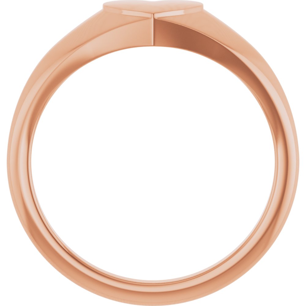 14K Rose Gold Heart Signet Ring
