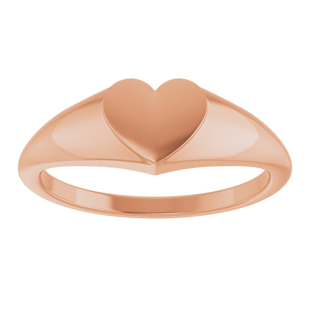 14K Rose Gold Heart Signet Ring