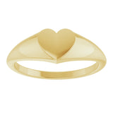 14K Yellow Heart Signet Ring