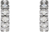 14K White Gold 1/4 CTW Lab-Grown Diamond French-Set Huggie Hoop Earrings