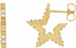 14K Yellow 3/8 CTW Natural Diamond Star Hoop Earrings