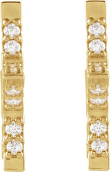 14K Yellow 3/8 CTW Natural Diamond Star Hoop Earrings