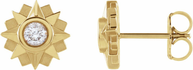 14K Yellow Gold 1/3 CTW Natural Diamond Sun Earrings