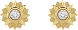 14K Yellow Gold 1/3 CTW Natural Diamond Sun Earrings