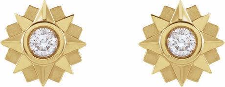 14K Yellow Gold 1/3 CTW Natural Diamond Sun Earrings