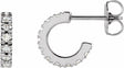 14K White Gold 1/3 CTW Lab-Grown Diamond French-Set 10 mm Huggie Hoop Earrings