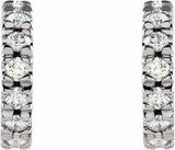 14K White Gold 1/3 CTW Lab-Grown Diamond French-Set 10 mm Huggie Hoop Earrings