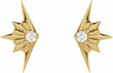 14K Yellow .03 CTW Natural Diamond Starburst Earrings