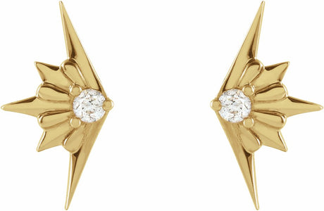 14K Yellow Gold .03 CTW Natural Diamond Starburst Earrings