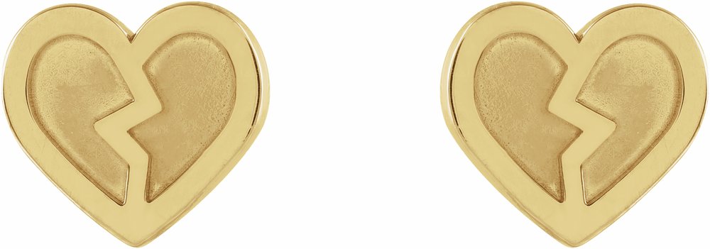 14K Yellow Tiny Heart Earrings