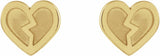 14K Yellow Tiny Heart Earrings