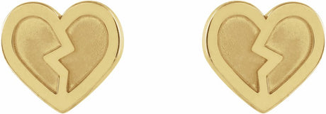 14K Yellow Tiny Heart Earrings