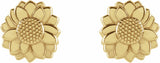 14K Yellow Tiny Sunflower Earrings