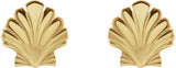 14K Yellow Tiny Shell Earrings