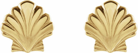 14K Yellow Tiny Shell Earrings
