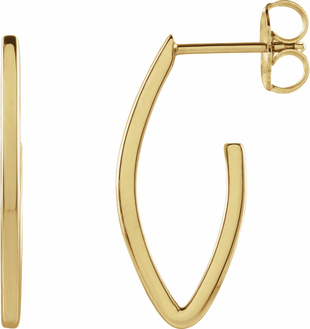 14K Yellow Geometric 20 mm Hoop Earrings