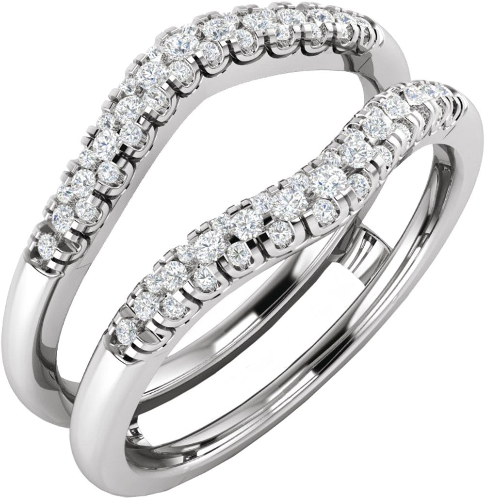 14K White Gold 1/4 CTW Natural Diamond Ring Guard