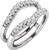 14K White Gold 1/4 CTW Natural Diamond Ring Guard