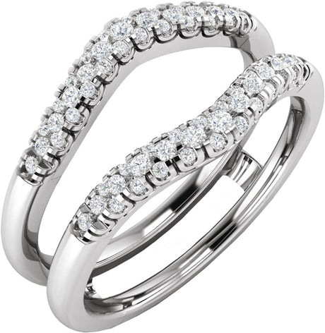 14K White Gold 1/4 CTW Natural Diamond Ring Guard