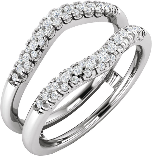 14K White Gold 1/4 CTW Natural Diamond Ring Guard