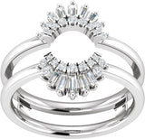 14K White Gold 1/2 CTW Natural Diamond Ring Guard