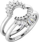 14K White Gold 1/2 CTW Natural Diamond Ring Guard