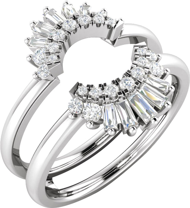 14K White Gold 1/2 CTW Natural Diamond Ring Guard