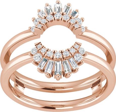 14K Rose Gold 1/2 CTW Natural Diamond Ring Guard