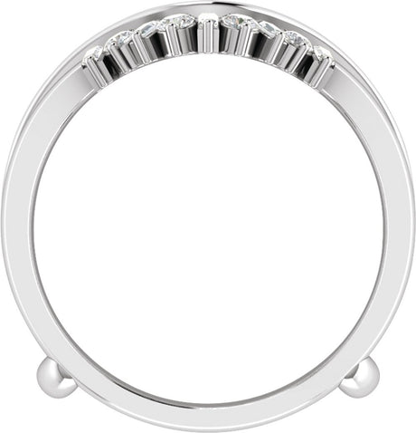 14K White Gold 3/8 CTW Natural Diamond Ring Guard