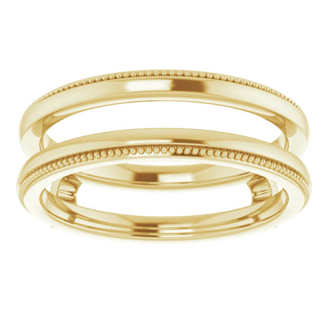 14K Yellow Milgrain Ring Guard