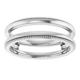 14K White Milgrain Ring Guard