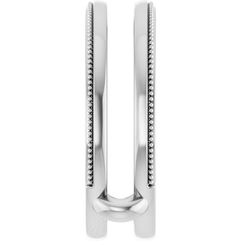 14K White Milgrain Ring Guard