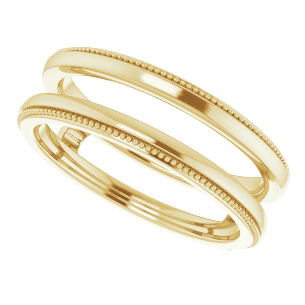 14K Yellow Milgrain Ring Guard