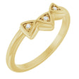 14K Yellow .01 CTW Natural Diamond Three-Stone Contour Band