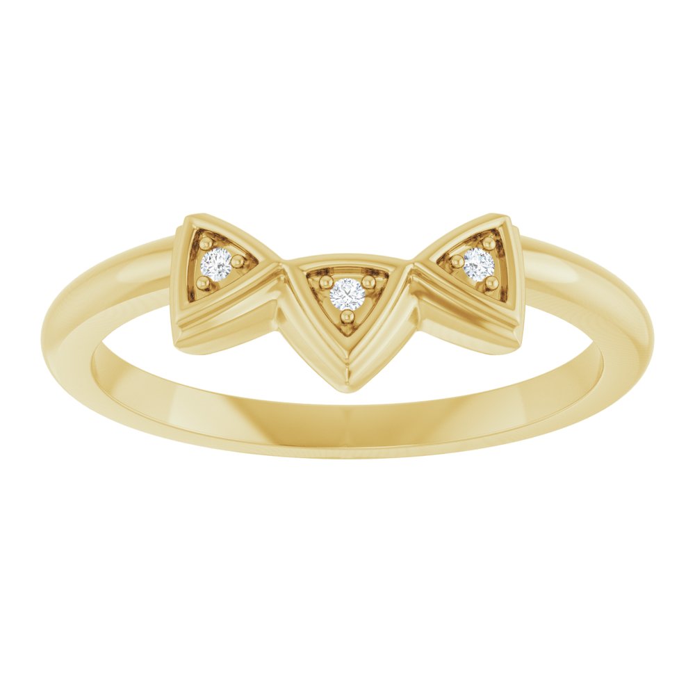14K Yellow .01 CTW Natural Diamond Three-Stone Contour Band