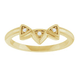 14K Yellow .01 CTW Natural Diamond Three-Stone Contour Band