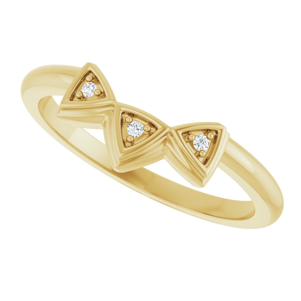 14K Yellow .01 CTW Natural Diamond Three-Stone Contour Band