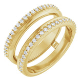 14K Yellow 1/3 CTW Natural Diamond Knife-Edge Ring Guard