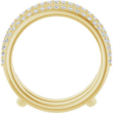 14K Yellow 1/3 CTW Natural Diamond Knife-Edge Ring Guard