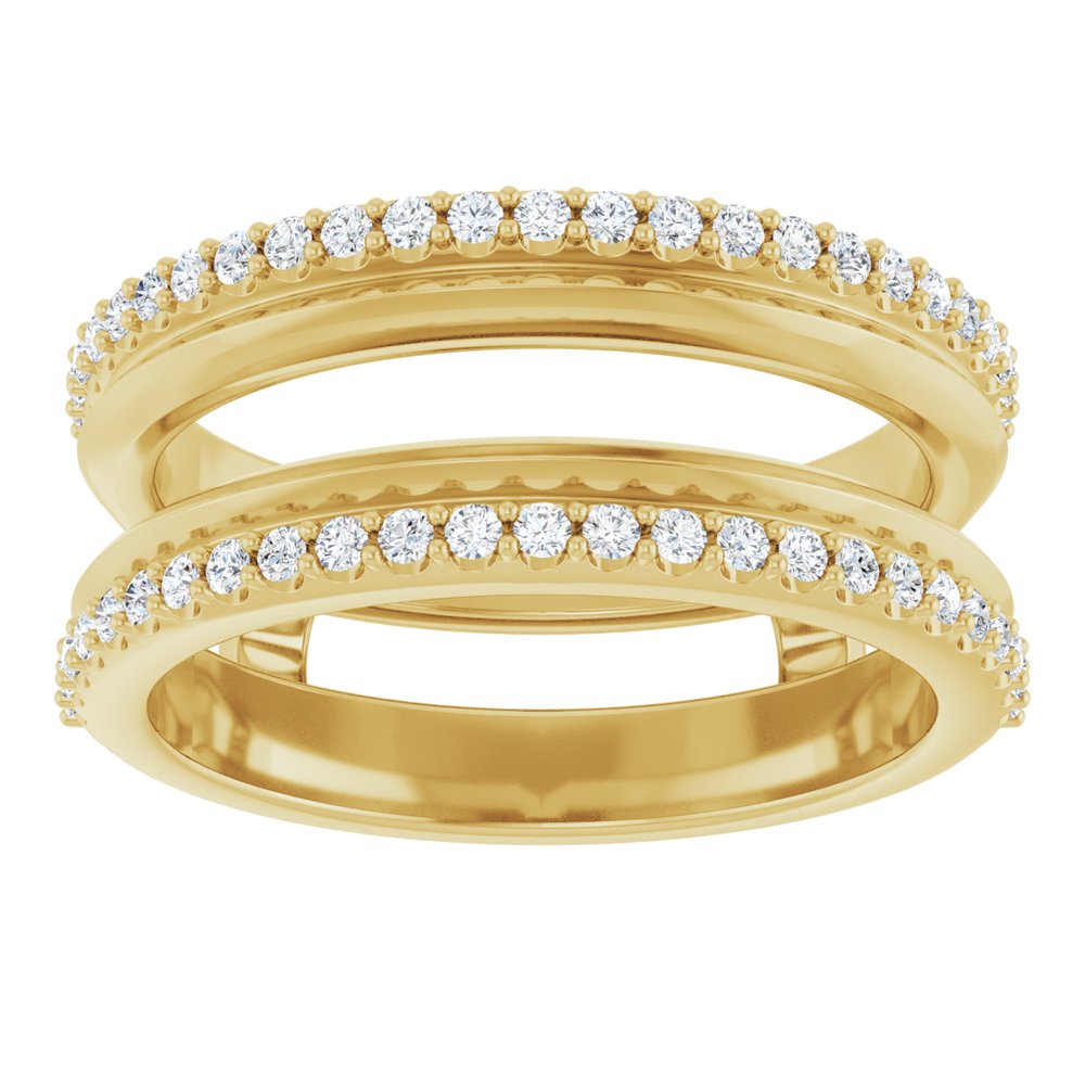 14K Yellow 1/3 CTW Natural Diamond Knife-Edge Ring Guard