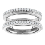 14K White 1/3 CTW Natural Diamond Knife-Edge Ring Guard