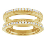 14K Yellow 1/3 CTW Natural Diamond Knife-Edge Ring Guard