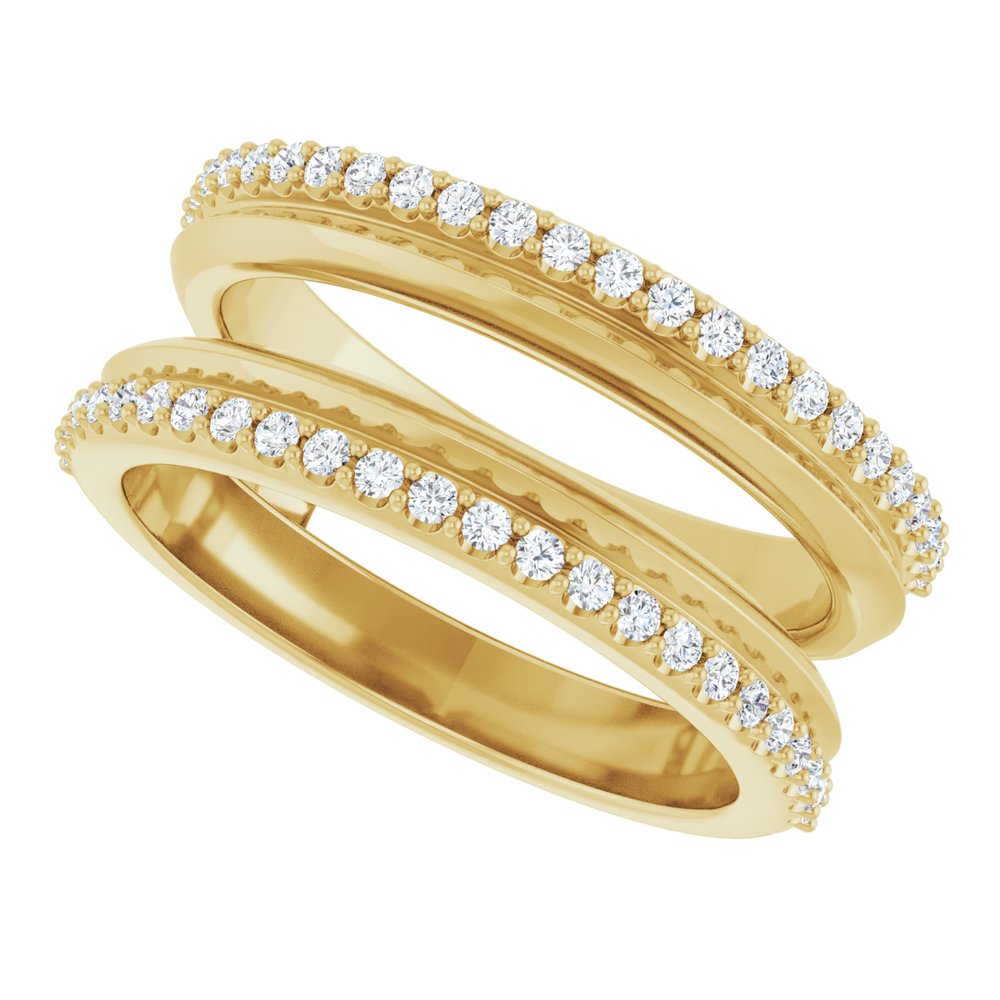 14K Yellow 1/3 CTW Natural Diamond Knife-Edge Ring Guard