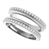 14K White 1/3 CTW Natural Diamond Knife-Edge Ring Guard