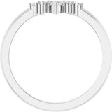 14K White 1/10 CTW Natural Diamond Contour Band