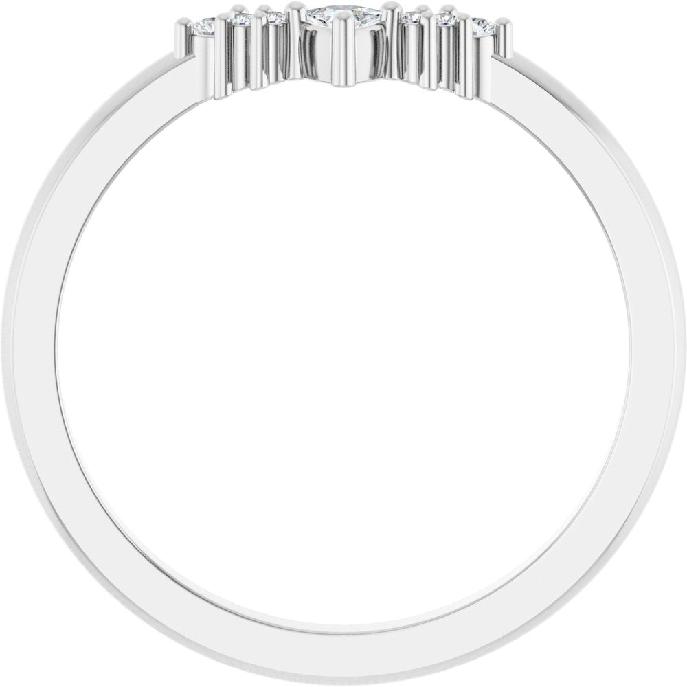 Platinum 1/10 CTW Natural Diamond Contour Band