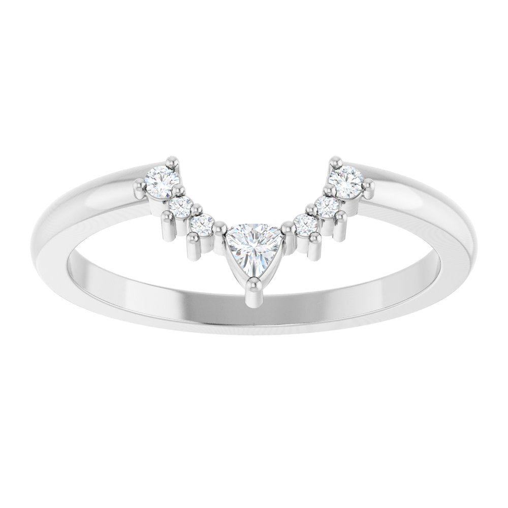 Platinum 1/10 CTW Natural Diamond Contour Band