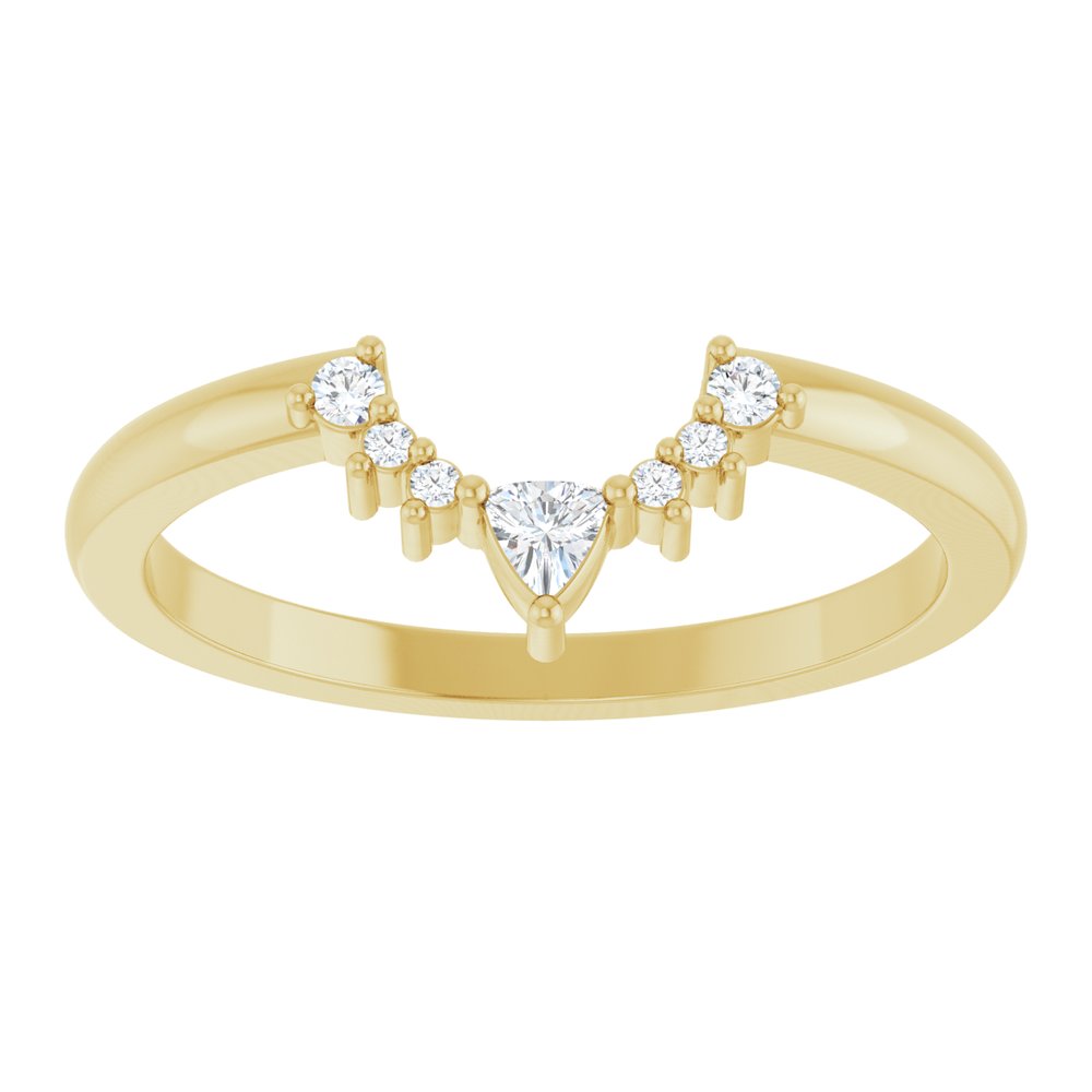 14K Yellow 1/10 CTW Natural Diamond Contour Band