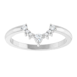 14K White 1/10 CTW Natural Diamond Contour Band